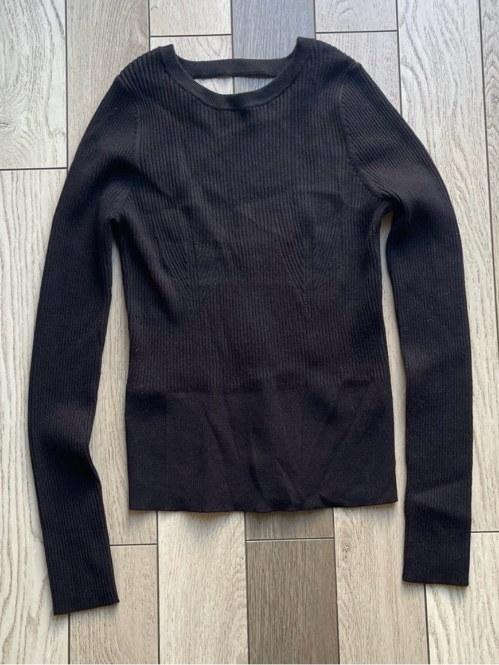Express Black Ribbed Crewneck Sweater